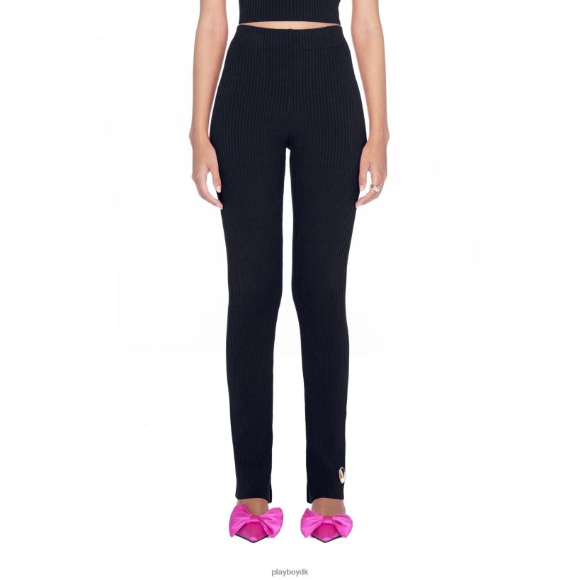 udstrakte ribstrikkede leggings D06FFT657 tøj Playboy