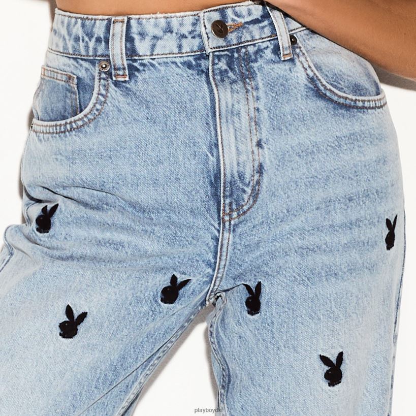 den høje jeans med brede ben, let vask D06FFT1163 tøj Playboy