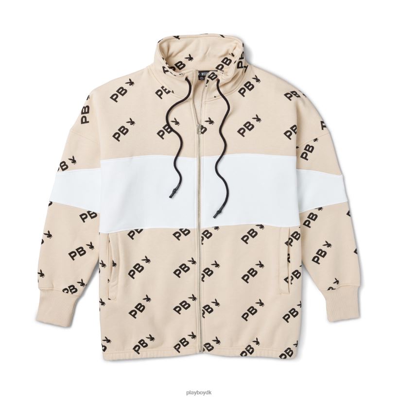all over print colour block lynlås sweatshirt D06FFT1127 tøj Playboy
