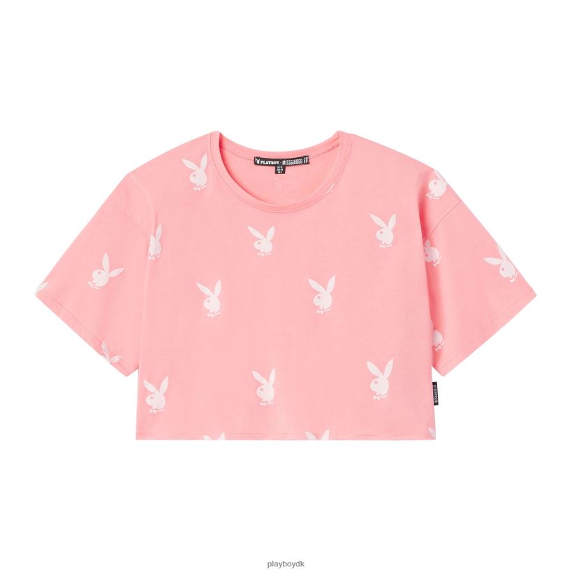 logo cropped t-shirt D06FFT1006 tøj Playboy