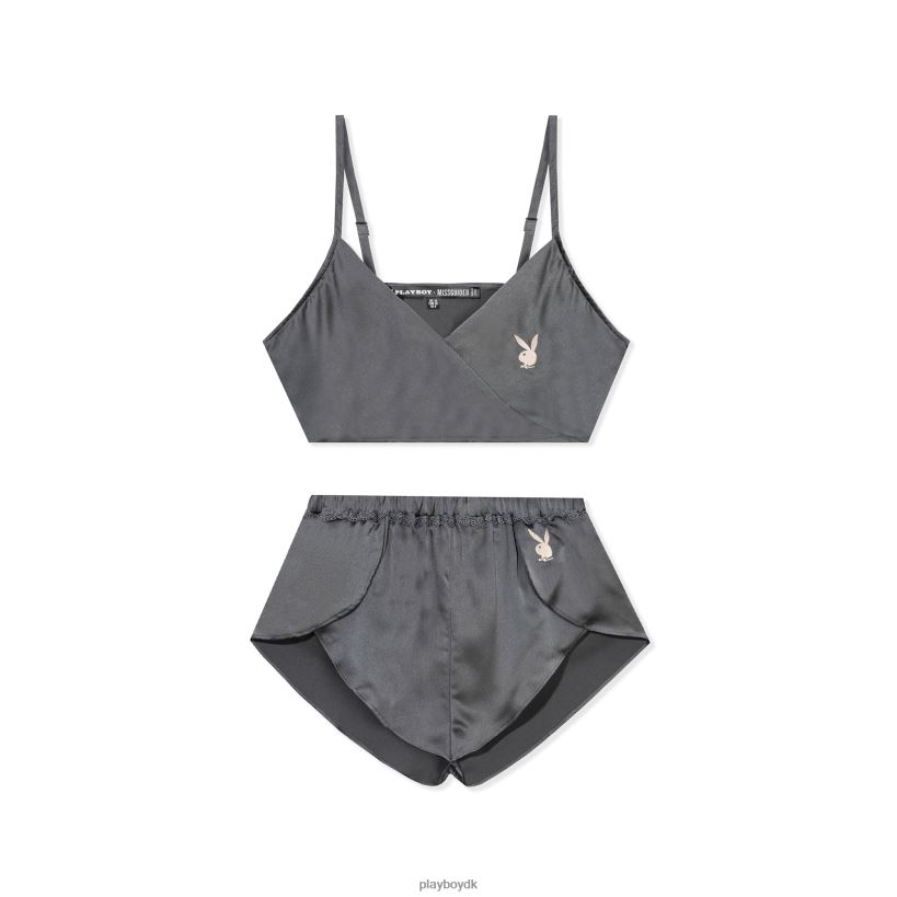 lounge satin cami & kort sæt - grå D06FFT955 tøj Playboy