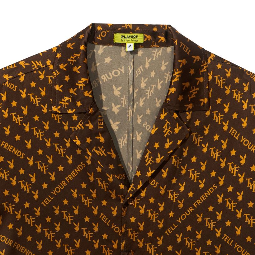 mini bunny silke skjorte D06FFT1044 tøj Playboy x Revolve