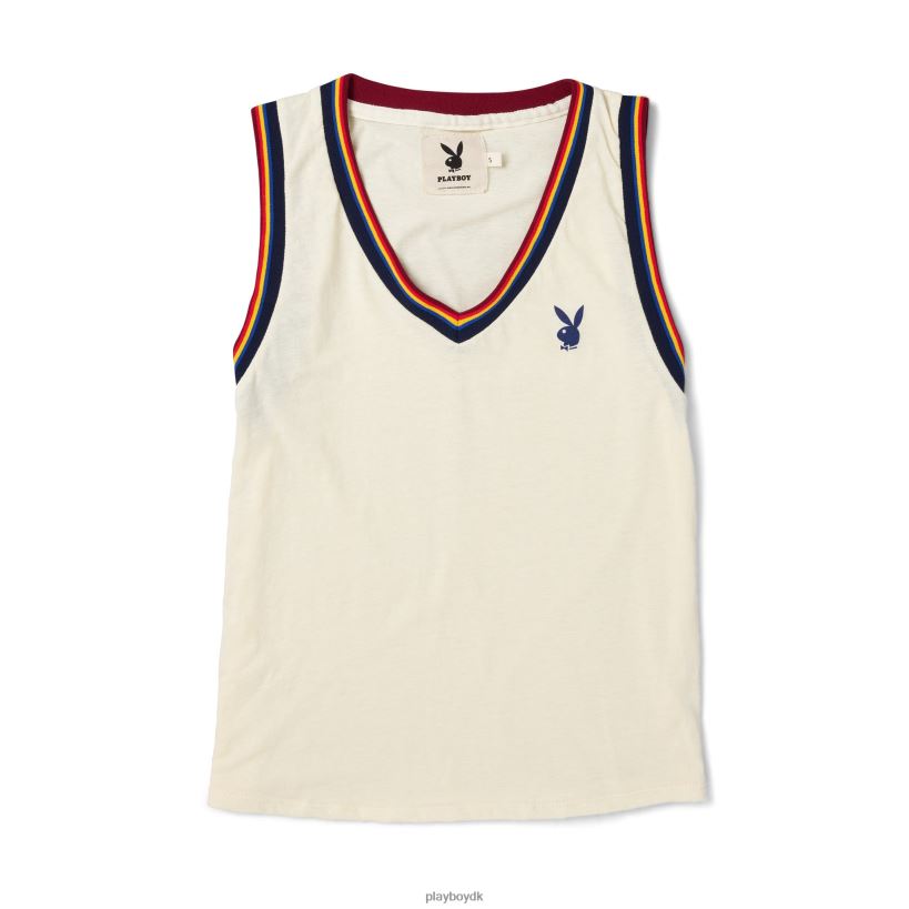 stribet tanktop med v-hals D06FFT158 tøj Playboy