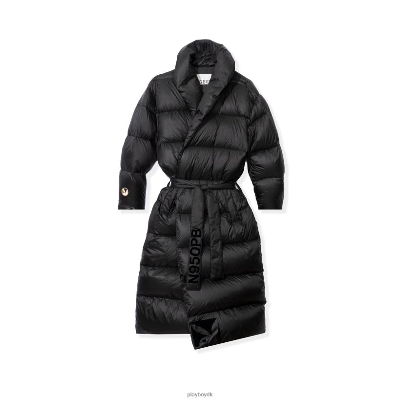 lang pufferjakke med bælte D06FFT441 tøj Playboy